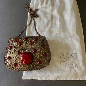 From St Xavier Atria Clutch/ Crossbody/Brass